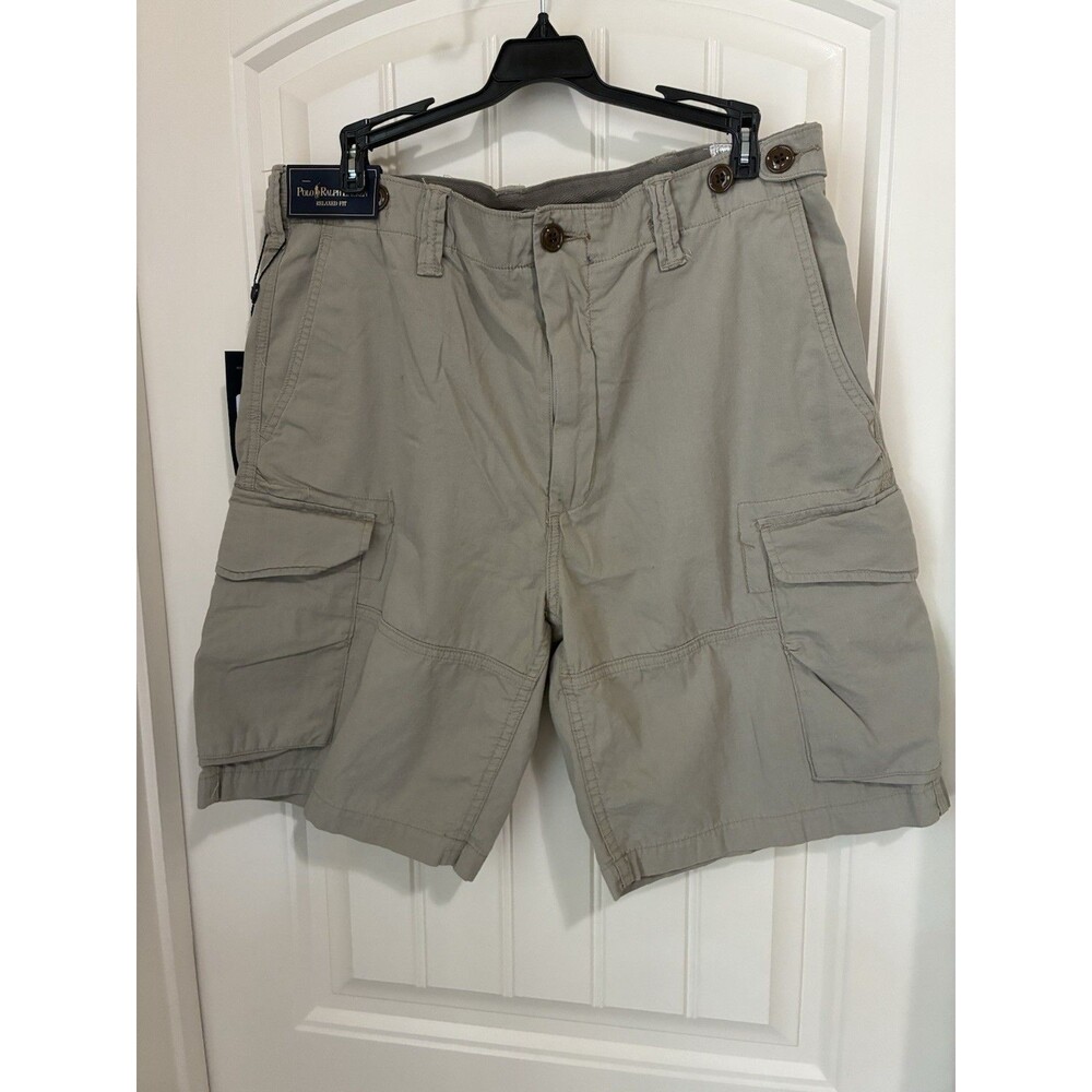 Polo Ralph Lauren Cargo Shorts Men Size 33  Lt Olive Green Relaxed Fit NEW